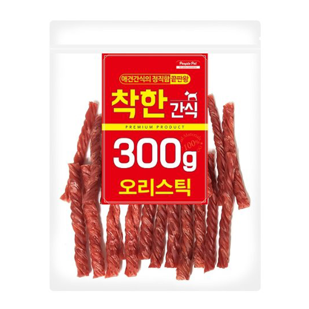 착한간식 오리스틱 300g 강아지간식